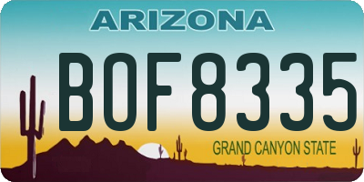 AZ license plate BOF8335