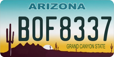 AZ license plate BOF8337
