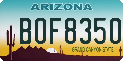 AZ license plate BOF8350
