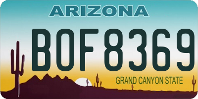 AZ license plate BOF8369