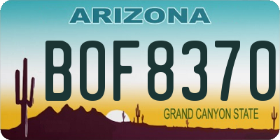 AZ license plate BOF8370