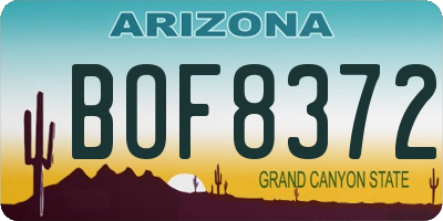 AZ license plate BOF8372