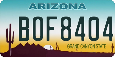 AZ license plate BOF8404