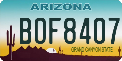 AZ license plate BOF8407