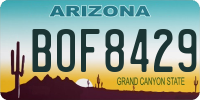 AZ license plate BOF8429