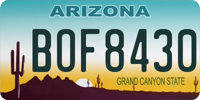 AZ license plate BOF8430