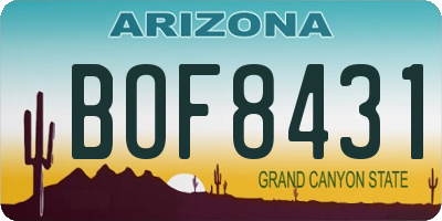 AZ license plate BOF8431
