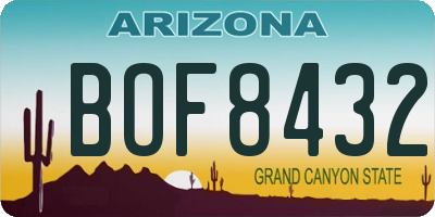 AZ license plate BOF8432