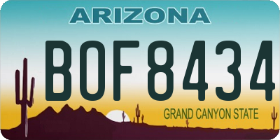 AZ license plate BOF8434