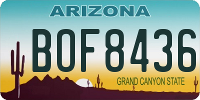 AZ license plate BOF8436