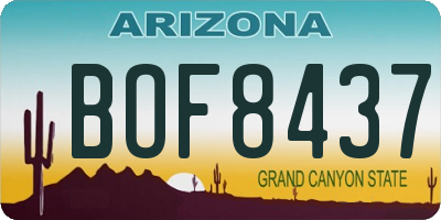 AZ license plate BOF8437