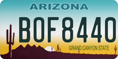 AZ license plate BOF8440