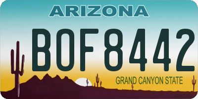 AZ license plate BOF8442