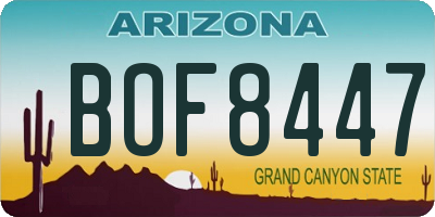 AZ license plate BOF8447