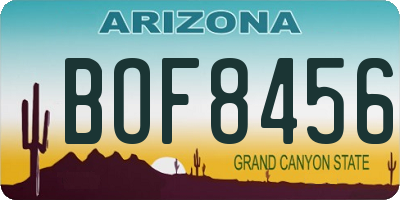 AZ license plate BOF8456