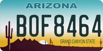AZ license plate BOF8464