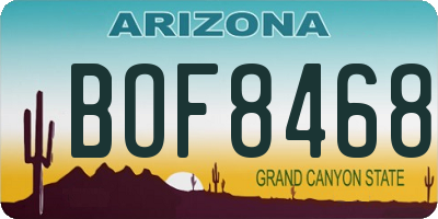 AZ license plate BOF8468