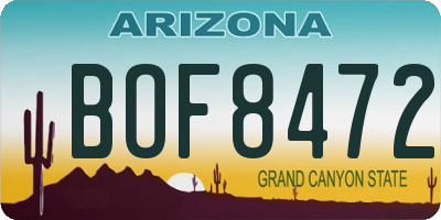 AZ license plate BOF8472