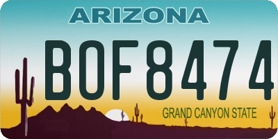AZ license plate BOF8474
