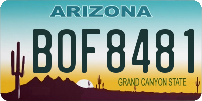 AZ license plate BOF8481