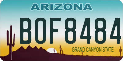 AZ license plate BOF8484