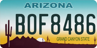 AZ license plate BOF8486