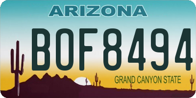 AZ license plate BOF8494