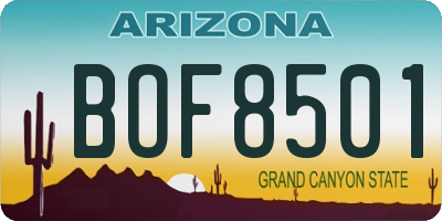 AZ license plate BOF8501
