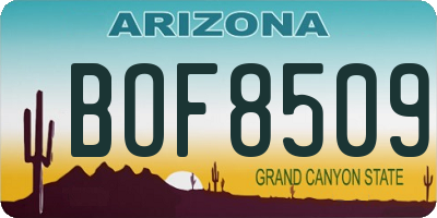 AZ license plate BOF8509