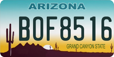 AZ license plate BOF8516