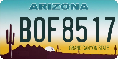 AZ license plate BOF8517