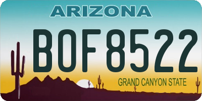 AZ license plate BOF8522