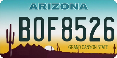 AZ license plate BOF8526