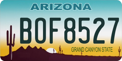 AZ license plate BOF8527