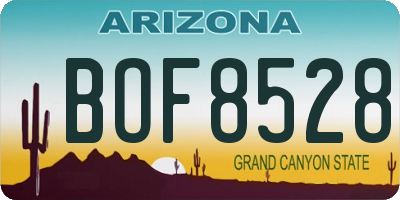 AZ license plate BOF8528