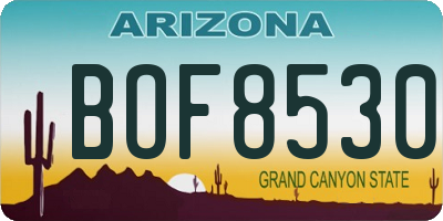 AZ license plate BOF8530