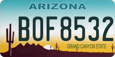 AZ license plate BOF8532