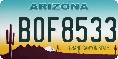 AZ license plate BOF8533