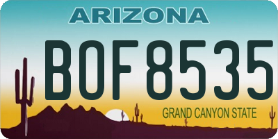 AZ license plate BOF8535