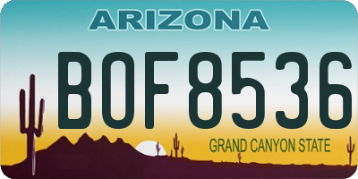 AZ license plate BOF8536