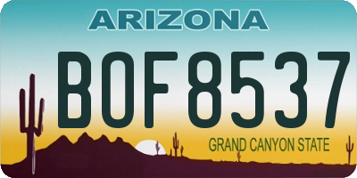 AZ license plate BOF8537