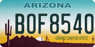AZ license plate BOF8540