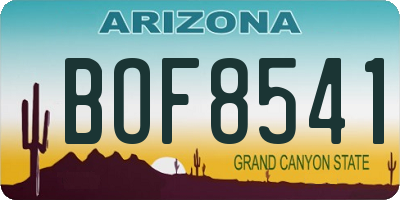 AZ license plate BOF8541