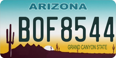 AZ license plate BOF8544