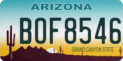 AZ license plate BOF8546