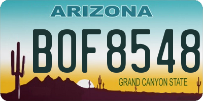 AZ license plate BOF8548