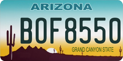 AZ license plate BOF8550