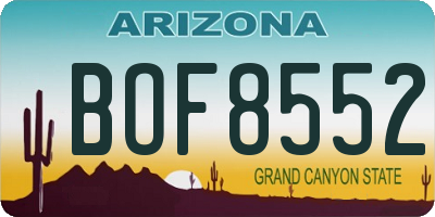 AZ license plate BOF8552