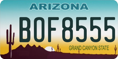 AZ license plate BOF8555