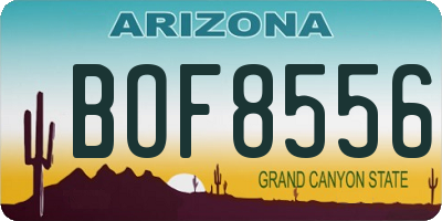 AZ license plate BOF8556